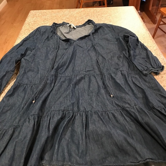 Tassels N Lace Denim Shirt - size medium - Picture 3 of 6
